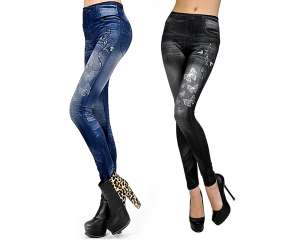 Quần Legging Dài Giả Jean Họa Tiết Trẻ Trung