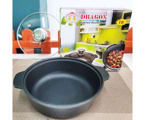 Nồi hợp kim gang nhôm 18cm 1.2 lít chống dính nắp kính Vạn Lợi