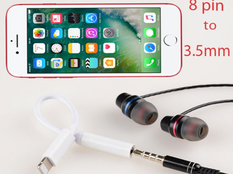 Jack Chuyển Đổi Cổng Audio Từ 8 Pin Sang 3.5mm Cho Iphone 7